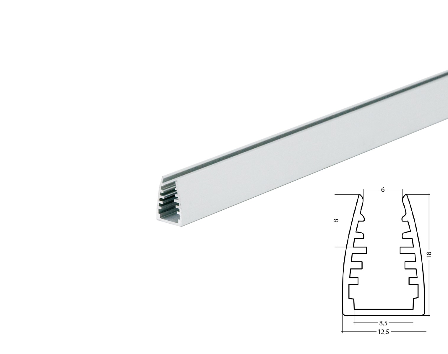 LED Flachprofil Design-Line, Abdeckung transparent